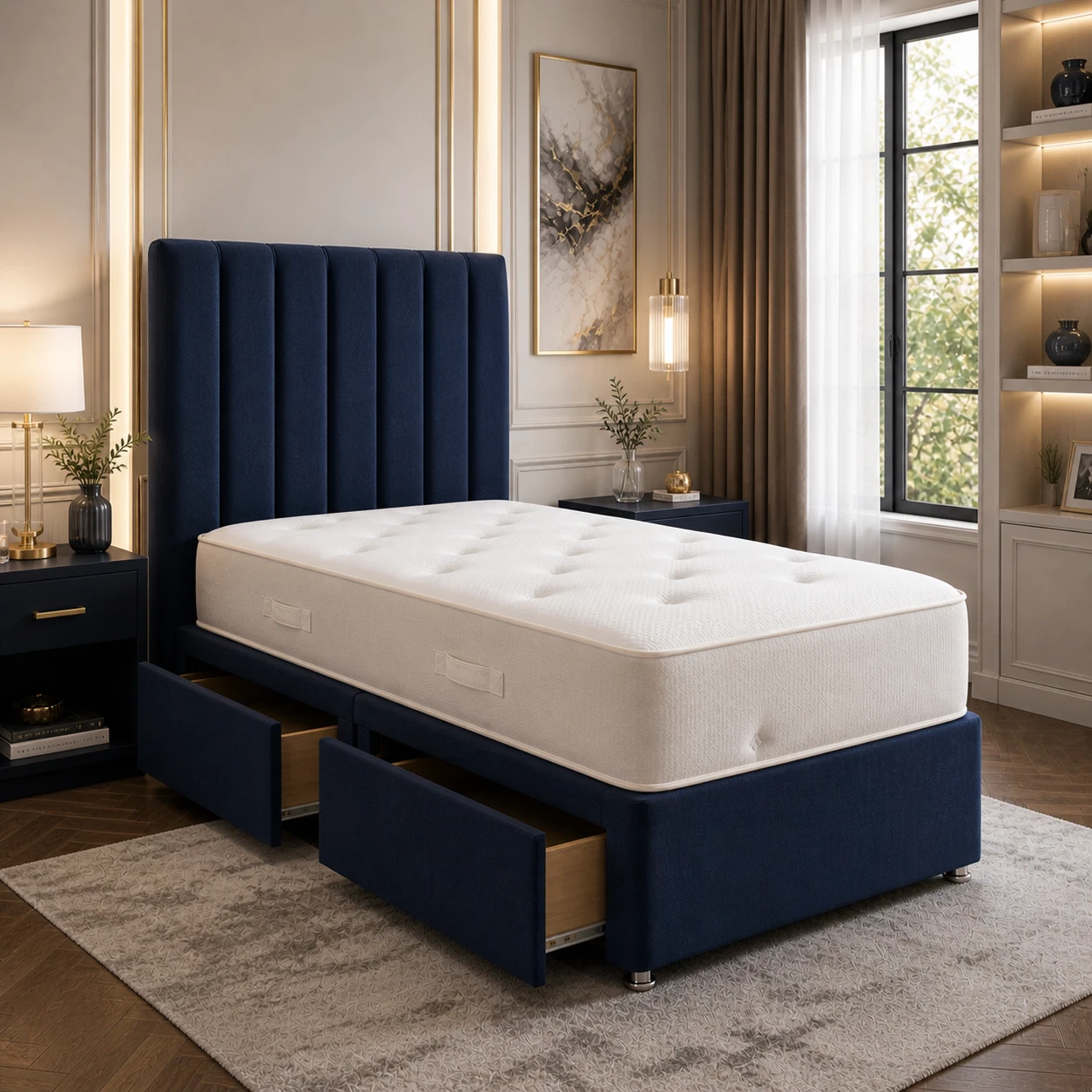 Single Divan 2 Drawers Storage Kids Bed - Image 3
