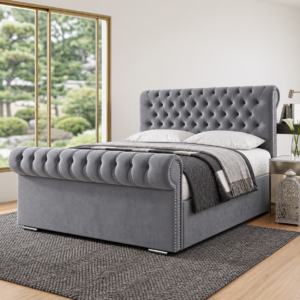 Sleigh Chesterfield Ottoman Bed - 5ft king Size