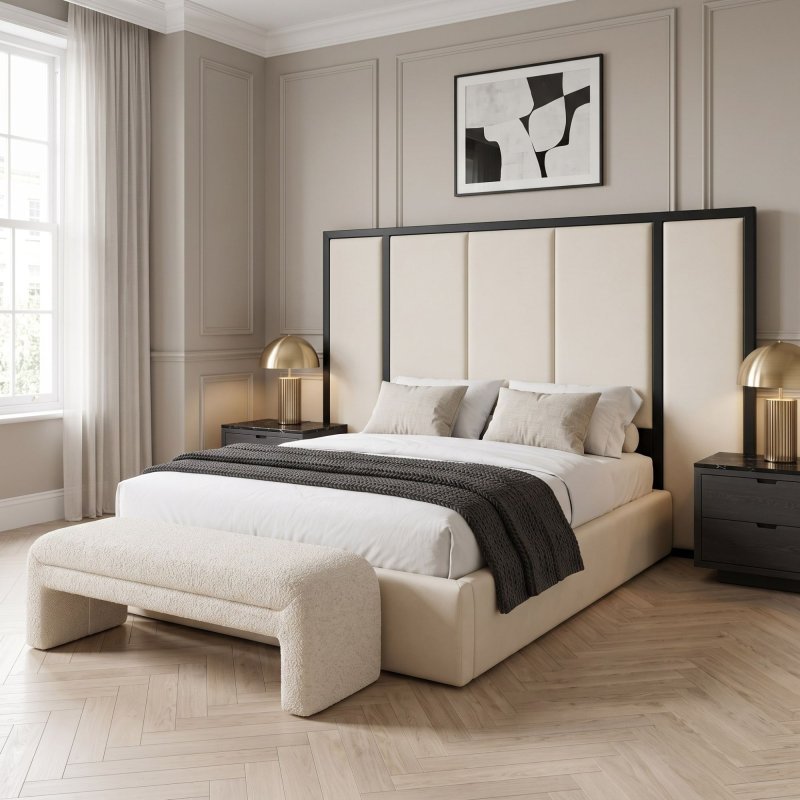 Atlas High Headboard Luxury Panelled Ottoman Bed Frame - Image 2