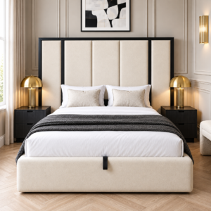 Atlas High Headboard Luxury Panelled Ottoman Bed Frame